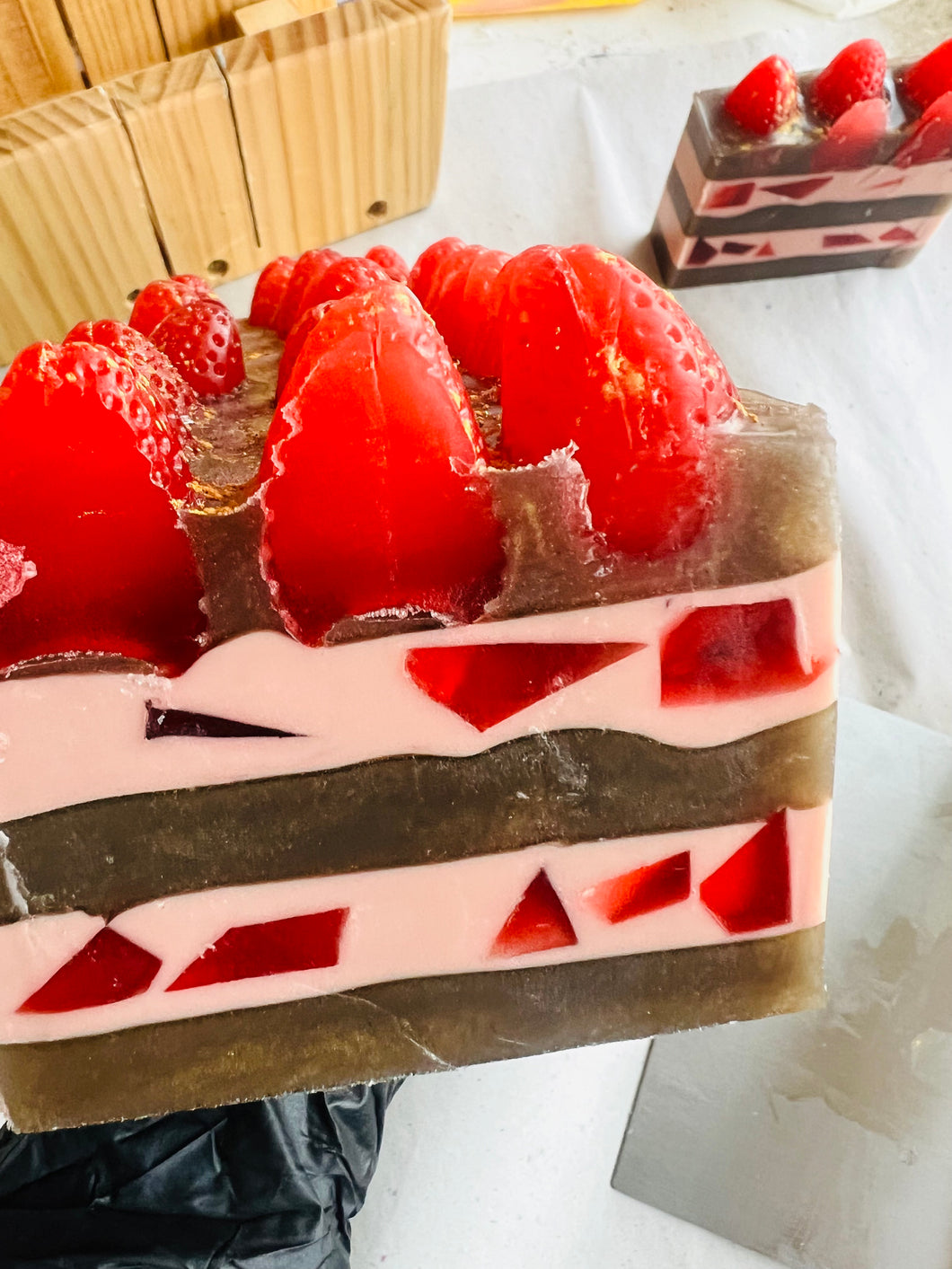 Chocolate Strawberry- luxury crystal soap-suds