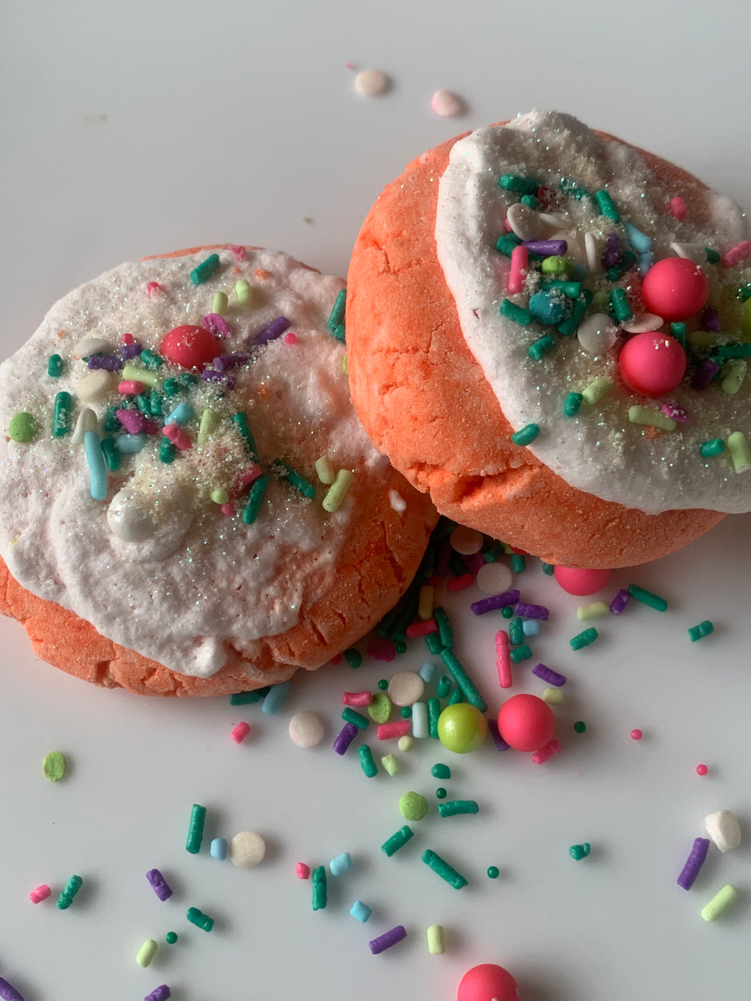 orange cookie- bubble bar- water